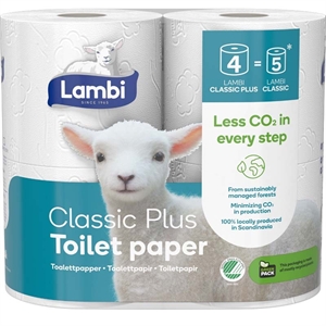 TOILETPAPIR LAMBI PLUS 3-LAG 28RLE/KRT