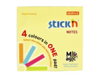 Blok Stick\'N Magic 76x76mm 4x25blade i ass. farver