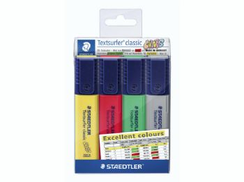 Tekstmarker STAEDTLER Textsurfer 364 assorteret 4stk/sæt