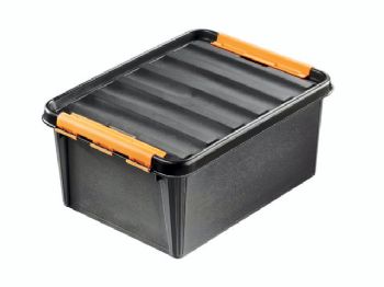 Plastkasse SmartStore Pro 15 sort 15l m/låg robust 40x30x19cm