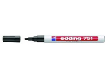 Paint marker Edding 751 permanent sort rund spids 1-2mm