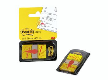 Post-it indexfaner 25x43mm underskriv her 50stk/pak