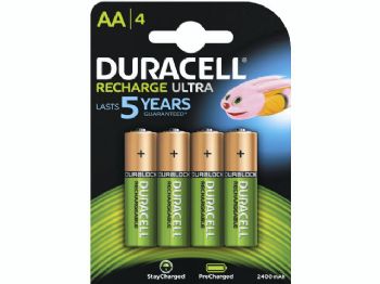 Batteri Duracell genopladelig AA 2400mAh 4stk/pak