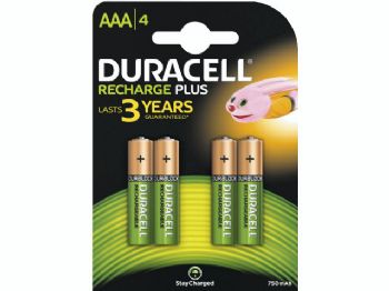 Batteri Duracell genopladelig AAA 750mAh 4stk/pak