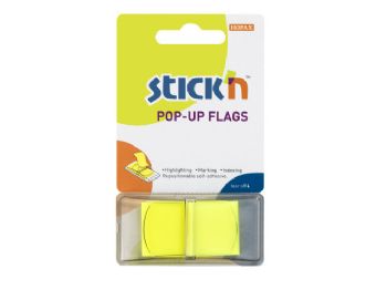 Indeksfaner Stick\'N Pop Up gul 45x25mm 50stk/pak