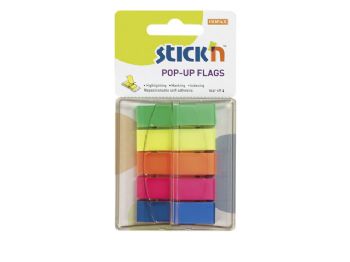 Indeksfaner Stick\'N Pop Up 5 ass. farver 45x12mm 5x40stk/pak