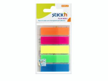 Indeksfaner Stick\'N PP 5 ass. neon farver 45x12mm 5x25stk/pak