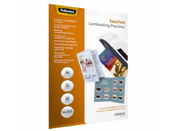 Lamineringslomme Fellowes A4 80g Easyfold 25-pak klar