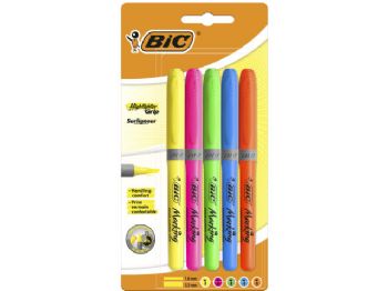 Tekstmarker Bic brite liner Grip ass. 5 stk/pak