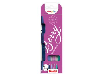 Fineliner Pentel SES15B-4 Brush Sign Pen BERRY 4stk