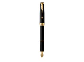 Fyldepen parker Sonnet Matte Black med Guld Trim medium spids