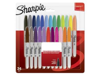 Marker Sharpie fine assorteret permanent 24stk/sæt