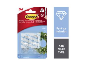 Kroge med gennemsigtige strips Command mellemstore 17091CLR