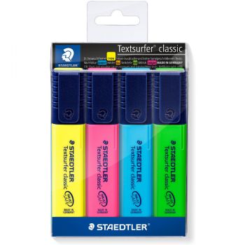 Staedtler Classic tekstmarker forsynet med ink-jet safe 4 ass.