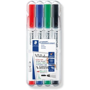 Staedtler Lumocolor Compact whiteboardmarker sæt med 4 tusser