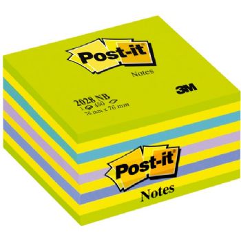 Post-it Kubus 2028NB Lollipop Neon blå 76x76mm Blok a 450 blade