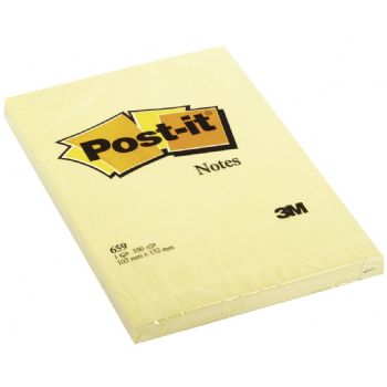 Memoblok Post-it 659, 102 x 152 mm, gul