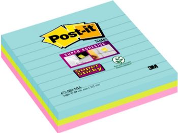 Post-it SS linjeret flerfarvet notes 101 x 101 mm