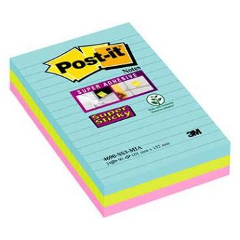 Post-it SS Miami linjeret 101x152mm 3 blokke