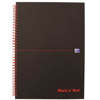 Oxford Black\'n\'Red spiralblok A4 linjeret