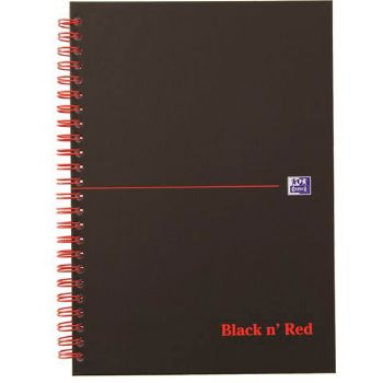 Oxford Black\'n\'Red spiralblok A5 linjeret