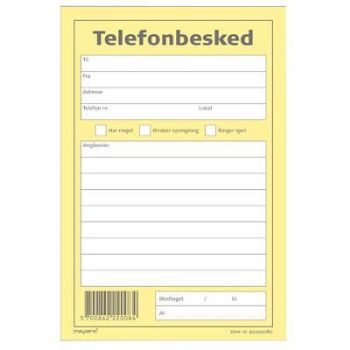 Telefonbeskedblok fra Mayland 10x14,8cm 100 blade