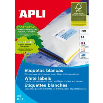 Apli multietiketter 33,8x70mm hvid