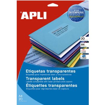 Apli 63,5 x 38,1 mm etiketter transparent