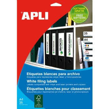 Apli 190 x 61 mm ringbindetiketter