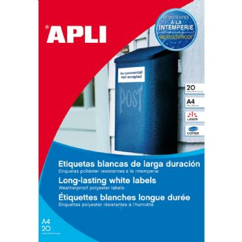 Apli 99,1 x 38,1 mm etiketter hvid