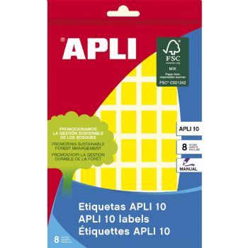 Apli etiketter 12x18mm gul 448stk