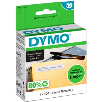 Universaletiket Dymo 11355, 19mm x 51 mm hvid