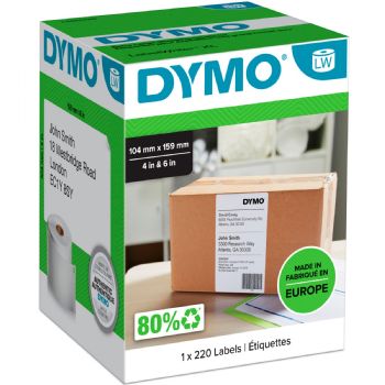 Pakkeetiket til Dymo Labelwriter 4XL, 104 x 159 mm, 1 rulle