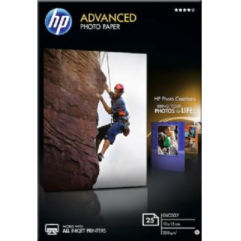 HP Advanced Glossy fotopapir 15x10cm 250g 25ark