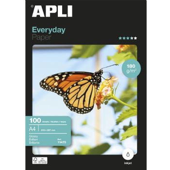 Apli A4 fotopapir 180g hvid 100ark