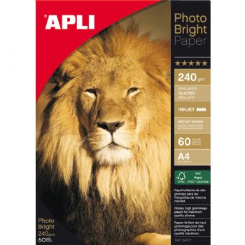 Apli Bright A4 fotopapir 240g 60ark