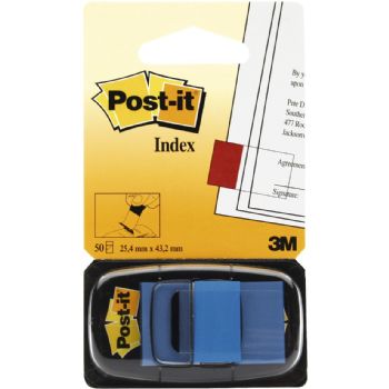   POST-IT Indexfaner 680-2 Blå  25 x 43mm Pakke med 2 stk 