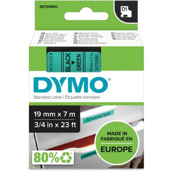 Dymo D1 45809 tape 19mm sort/grøn