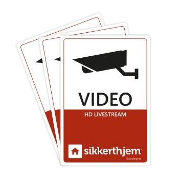 SikkertHjem VIDEO klistermærker 3stk