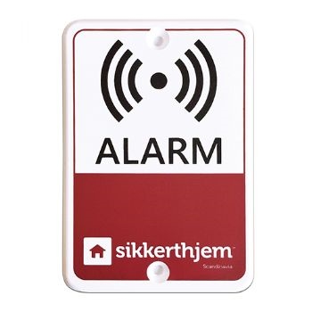 SikkertHjem ALARM plastikskilt