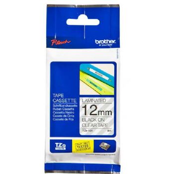 Brother TZE tape 12mm sort/klar