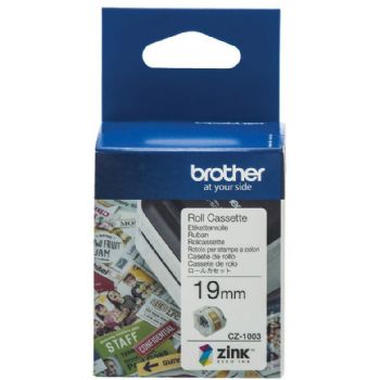 Brother prægetape/teksttape CZ-1003 sort på hvid 19mm 5m 