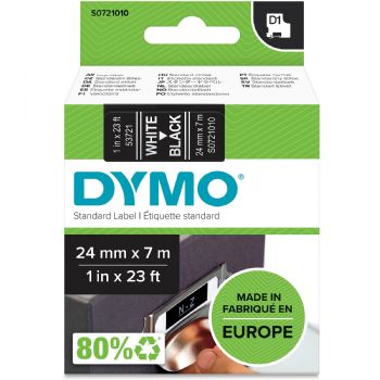 Dymo D1 53721 tape 24mm hvid/sort