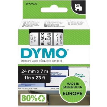 Dymo D1 53710 tape 24mm sort/klar