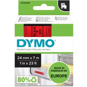 Dymo D1 53717 tape 24mm sort/rød