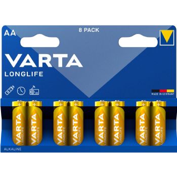 VARTA LONGLIFE AA-batterier LR6 8 stk