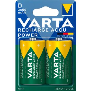 VARTA genopladelige D-batterier HR20 3000 mAh 2 stk