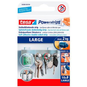 Tesa dobbeltklæbende PowerStrips 58000 large, æske m/10 stk