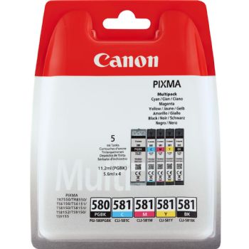 Canon PGI-580 / CLI-581 2078C005 CMYKPK Blækpatron, 750 sider