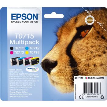 Epson T0715 C13T07154010 Sampakke Blækpatron